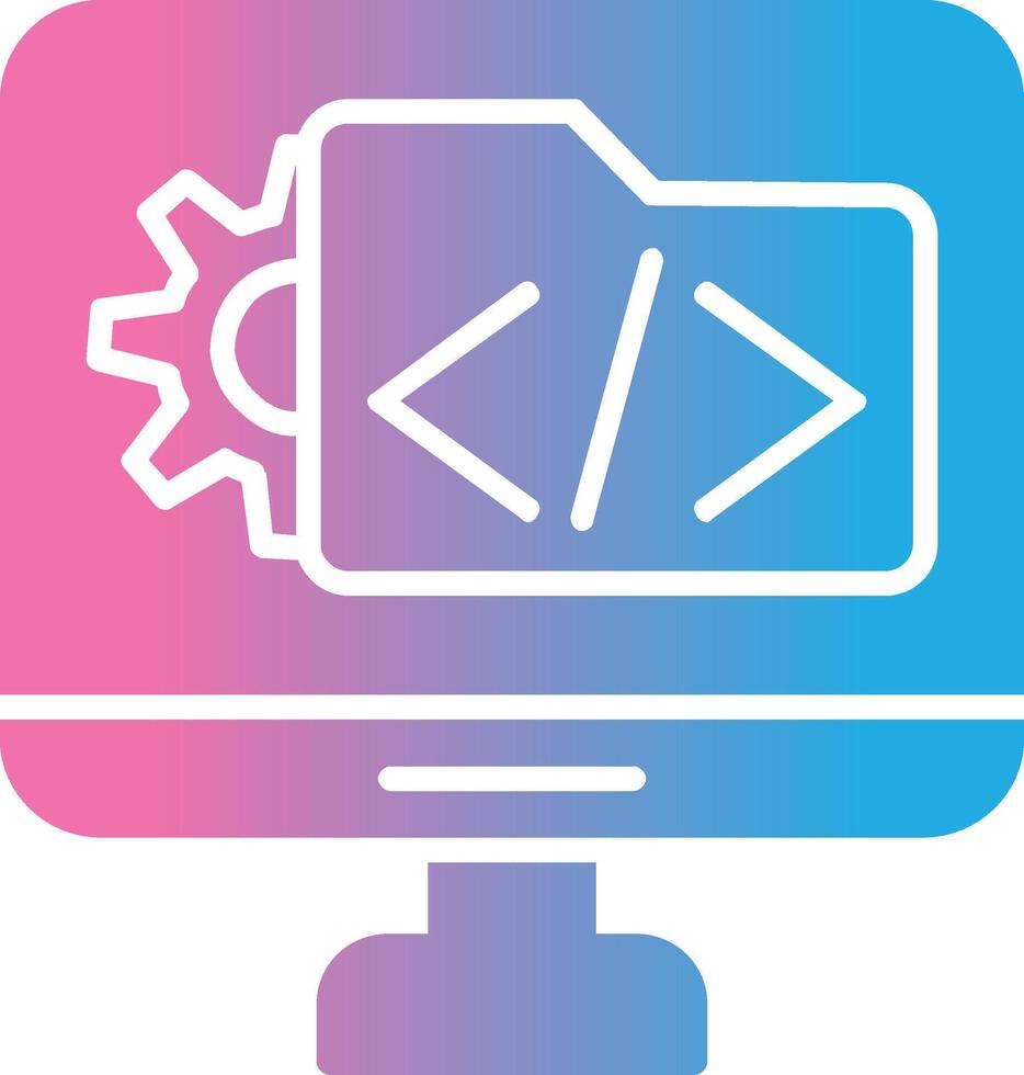 Software sviluppo glifo pendenza icona design vettore