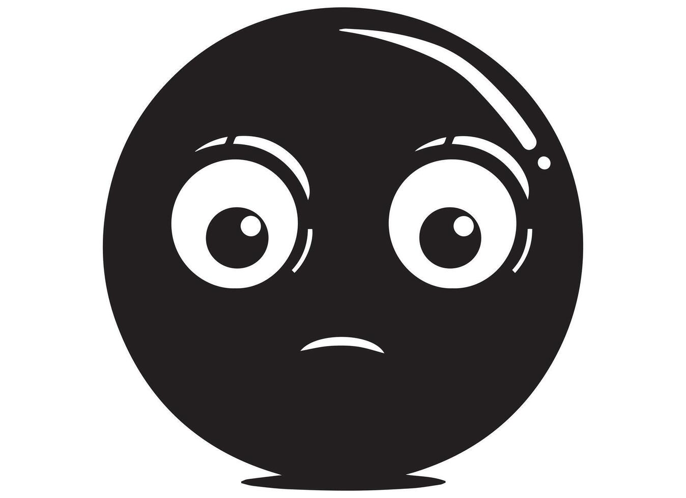nero silhouette divertente viso gesto emoji gratuito vettore