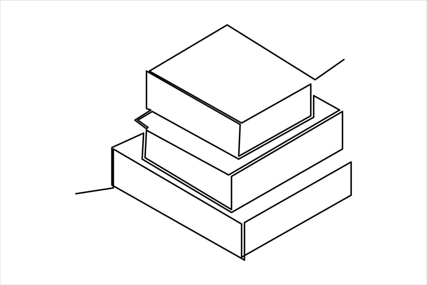 continuo uno linea disegno di un' libro icona. schema arte illustrazione vettore