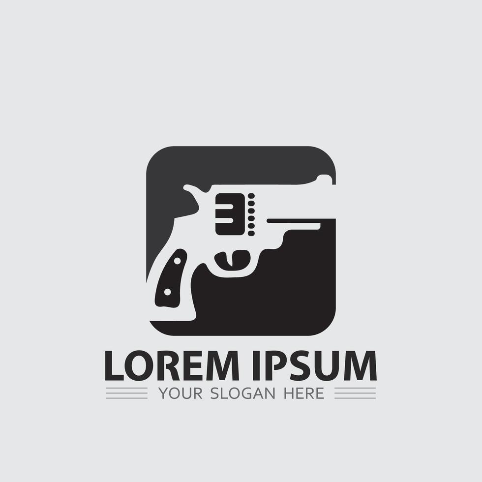 pistola logo icona e tattico design pistole illustrazione vettore