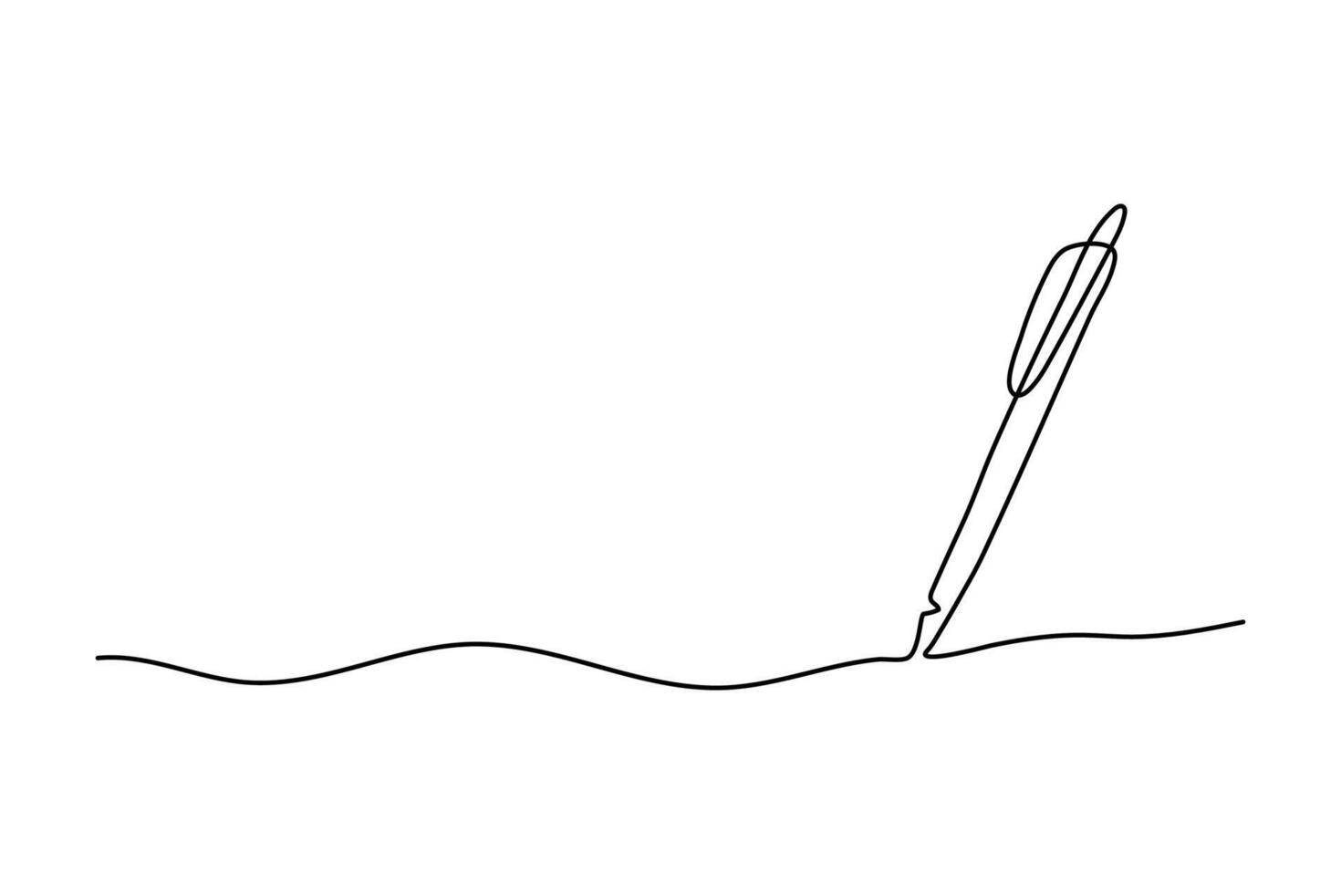 uno continuo penna disegno di onda scrittura con magro ictus. matita simbolo di apprendimento e formazione scolastica concetto nel semplice lineare stile. . scarabocchio illustrazione vettore