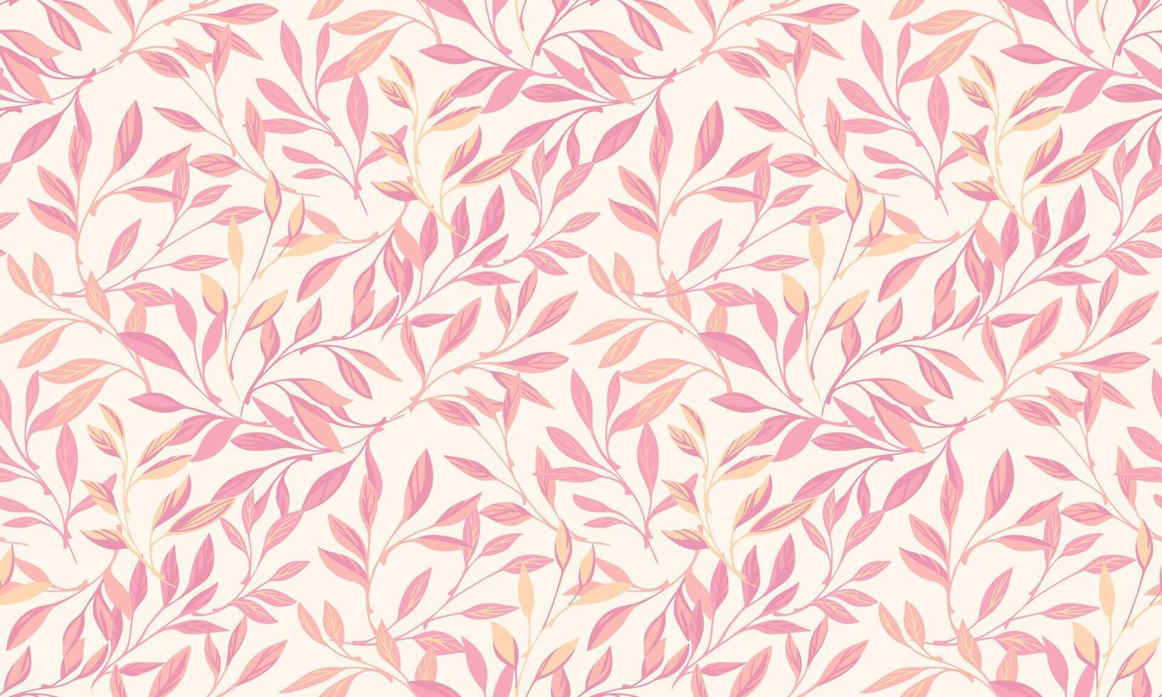 rosa pastello elegante foresta le foglie senza soluzione di continuità modello. mano disegnato illustrazione. astratto artistico rami foglia leggero stampa. vettore