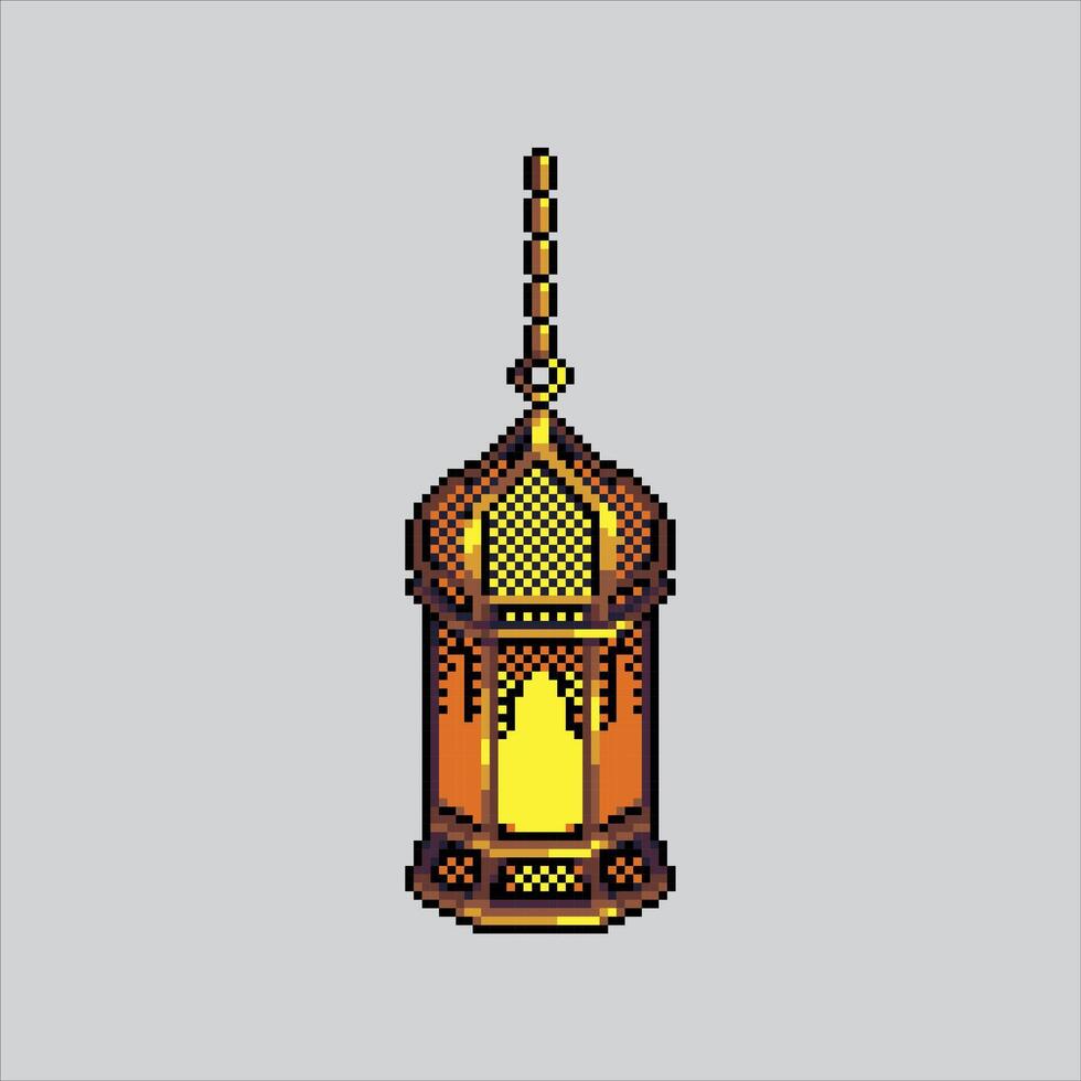 pixel arte illustrazione lanterna. pixelated Arabo lanterna. arabo lanterna decorazione pixelated per il pixel arte gioco e icona per sito web e gioco. vecchio scuola retrò. vettore