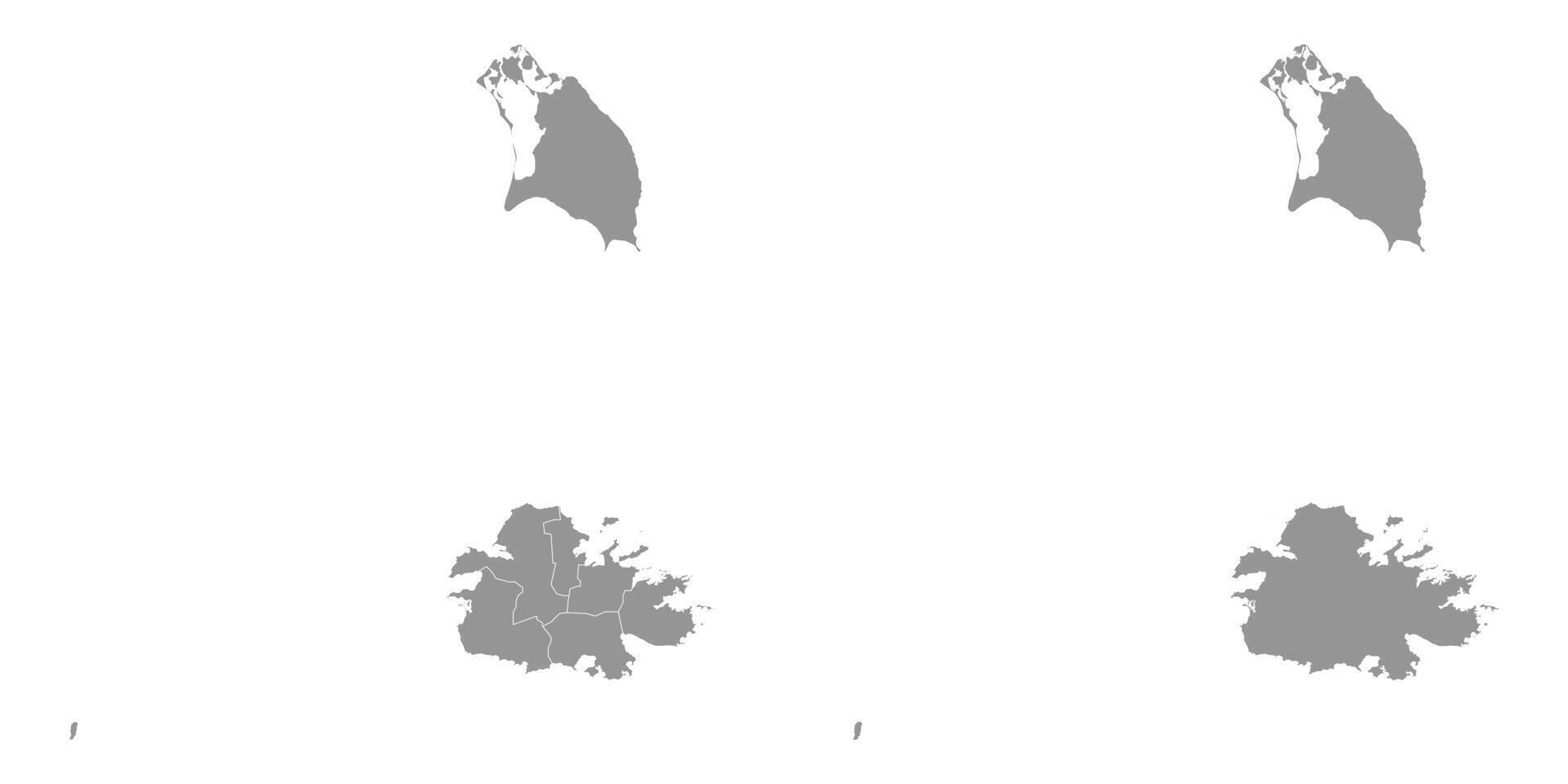 antigua e barbuda carta geografica. illustrazione. vettore