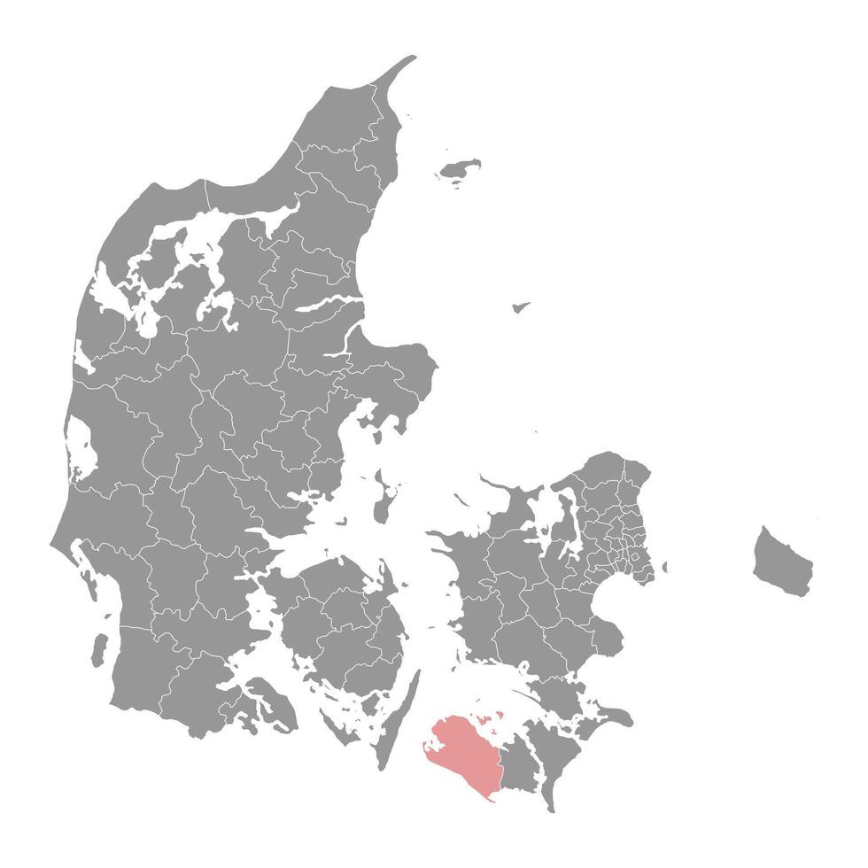 lolland comune carta geografica, amministrativo divisione di Danimarca. illustrazione. vettore