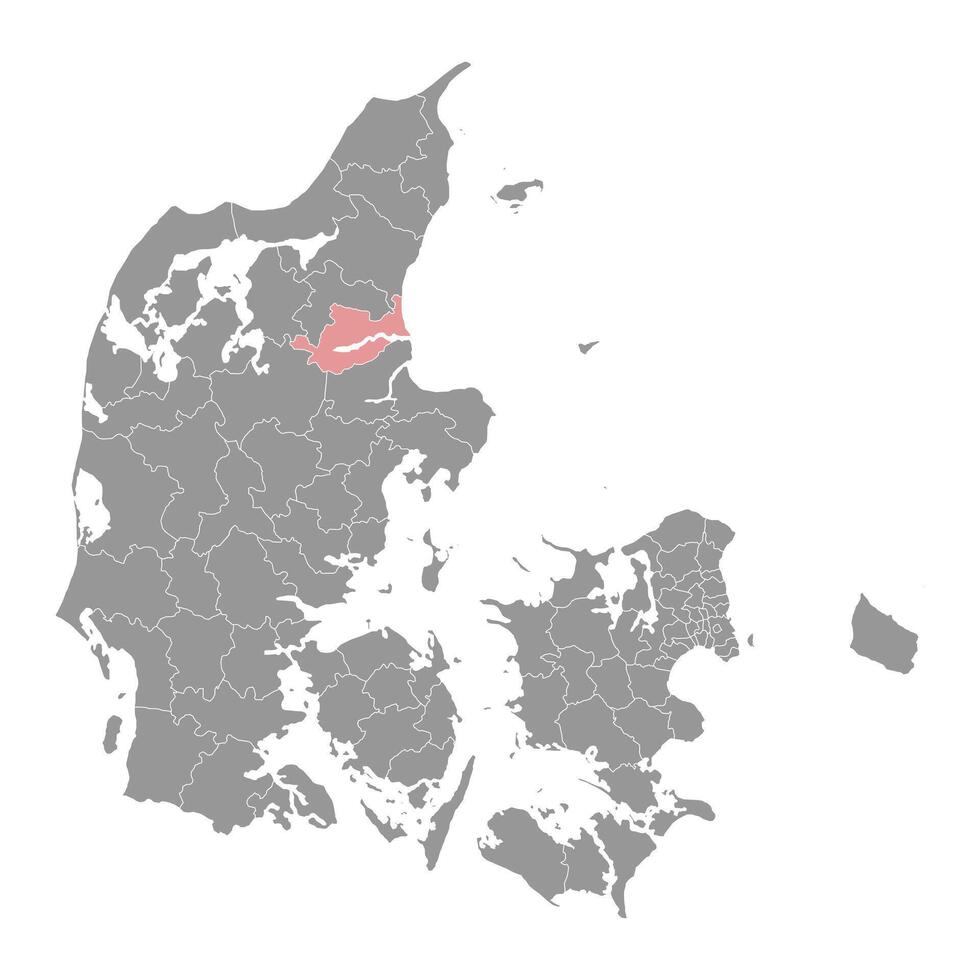 Mariagerfiordo comune carta geografica, amministrativo divisione di Danimarca. illustrazione. vettore