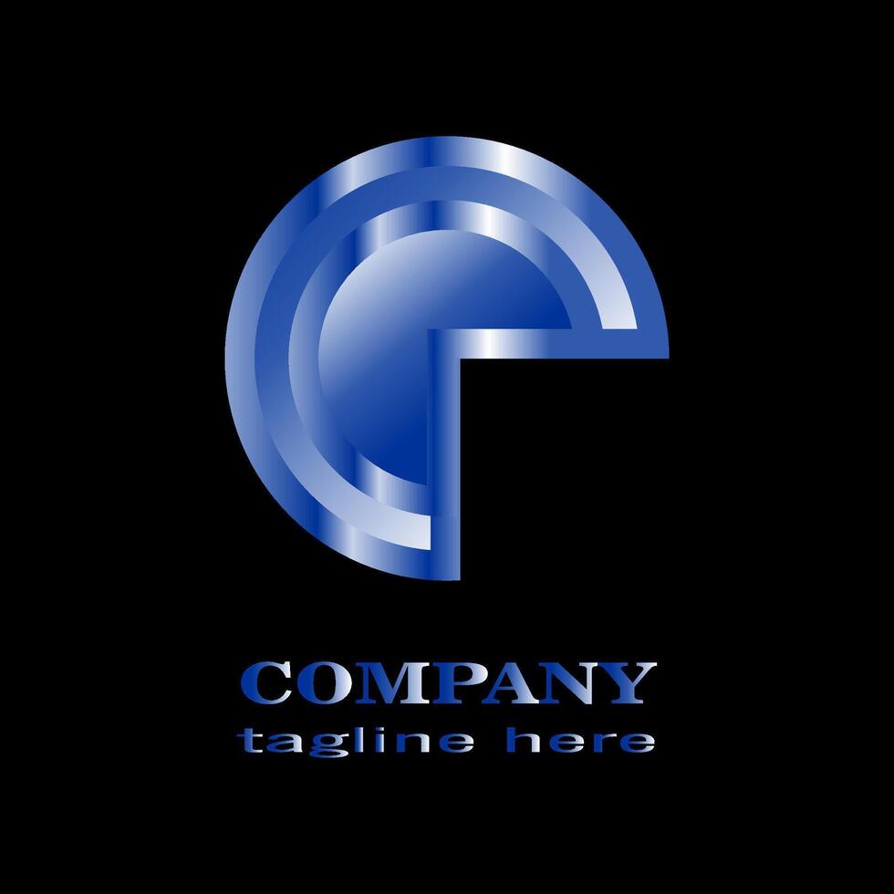 blu astratto logo. cerchio pendenza metallico logo. vettore