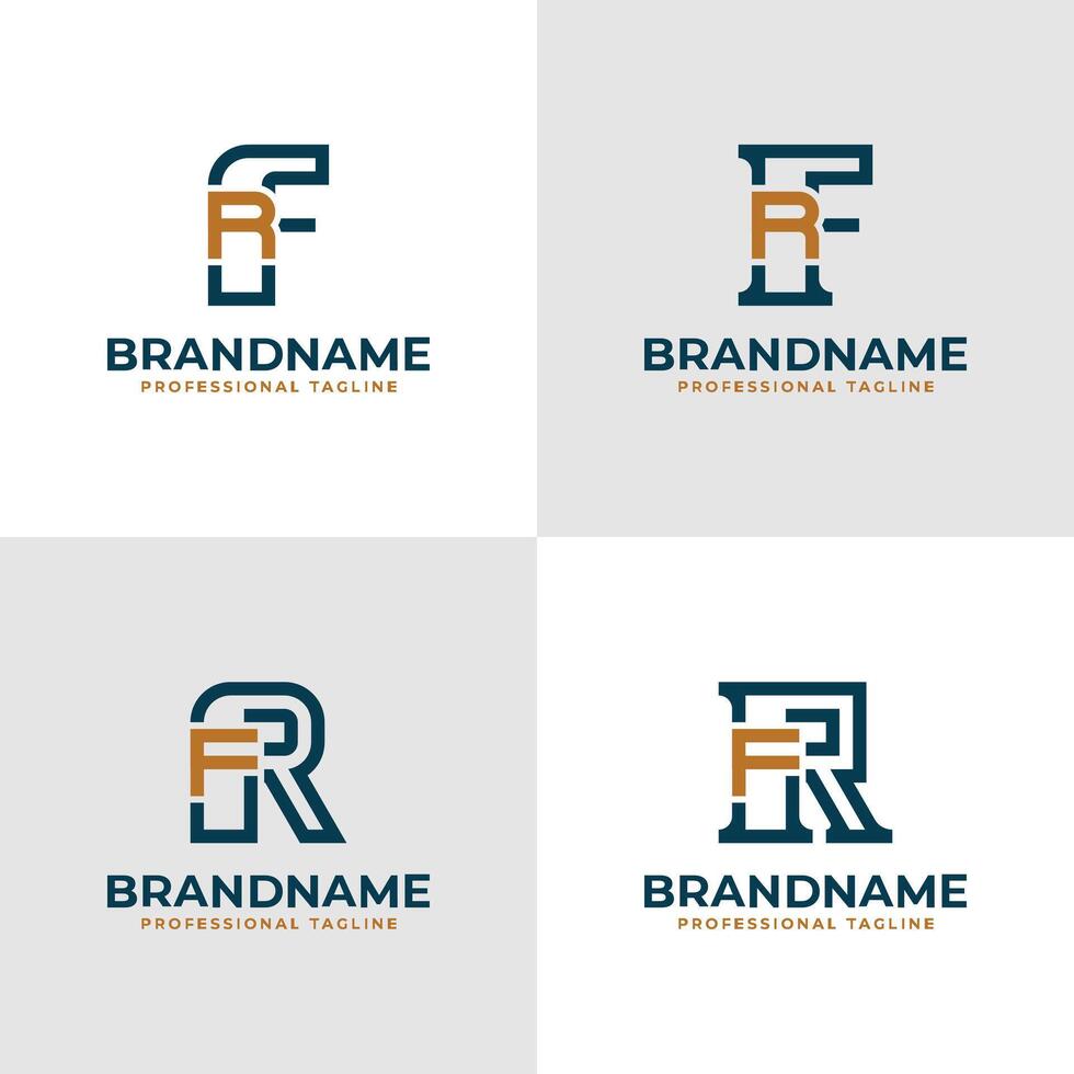 elegante lettere fr e rf monogramma logo, adatto per attività commerciale con fr o rf iniziali vettore