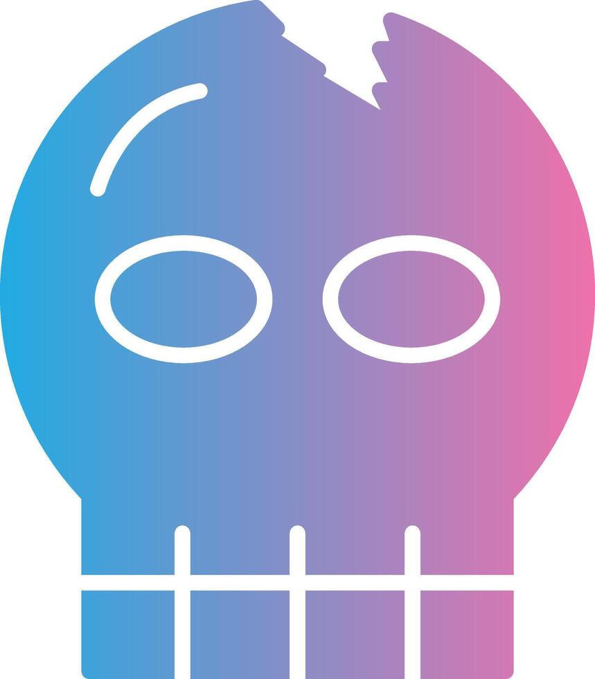 cranio glifo pendenza icona design vettore