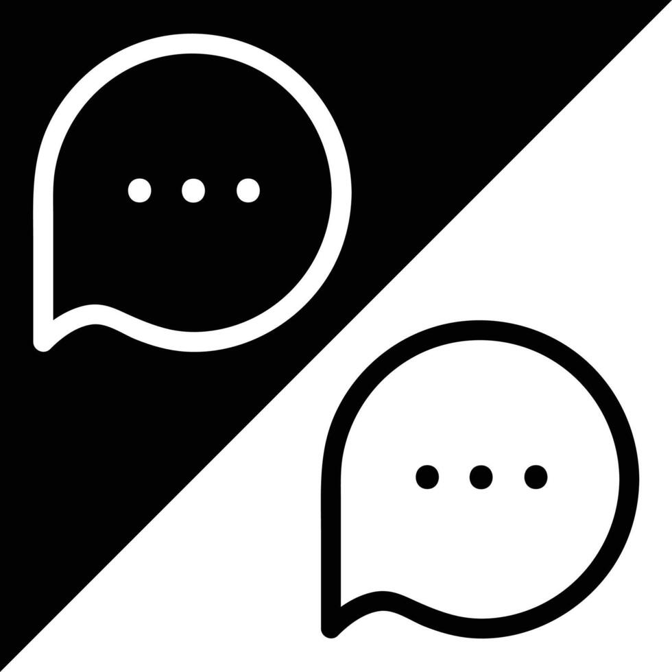 discorso bolla icona, schema stile, isolato su nero e bianca sfondo. vettore