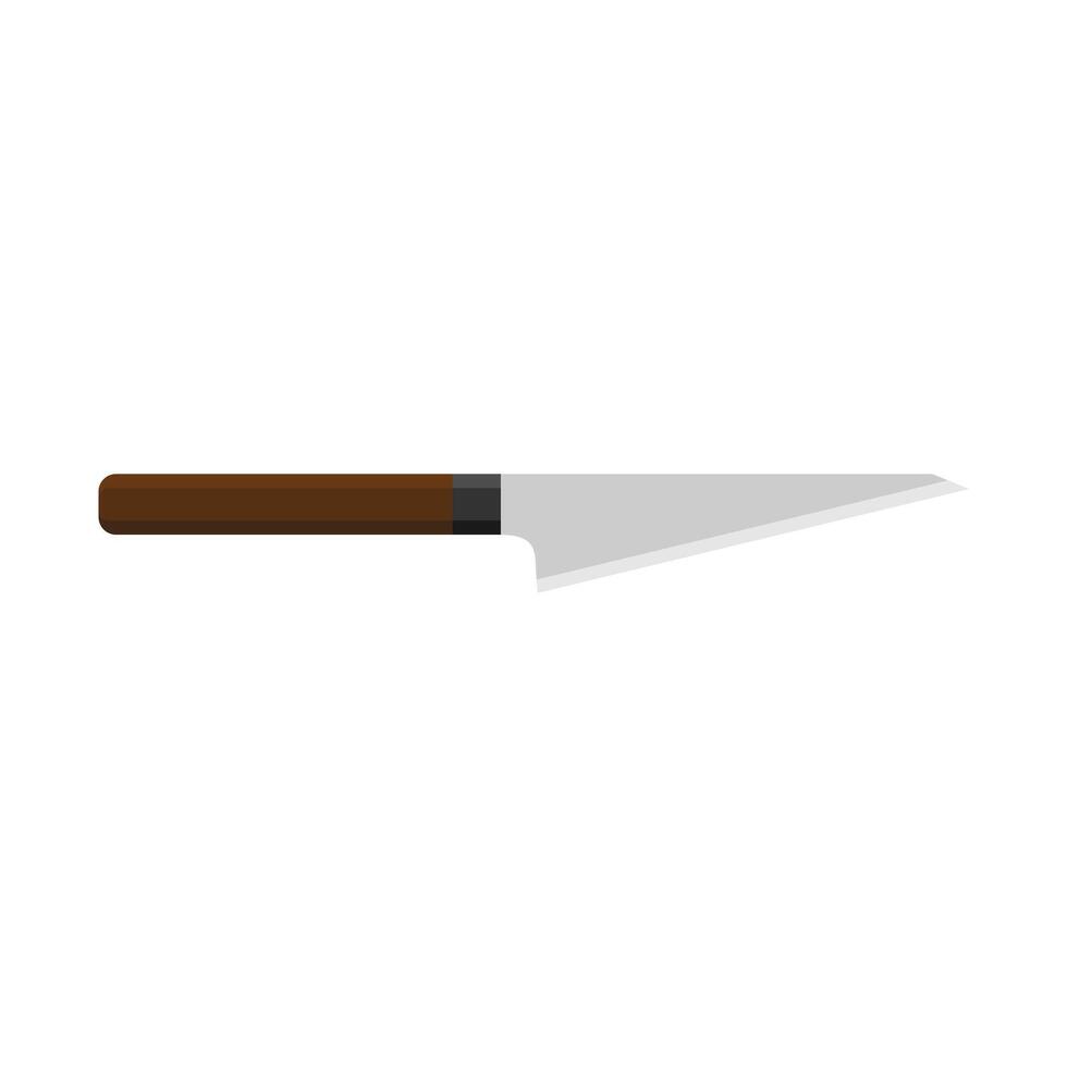garasuki giapponese cucina coltello piatto design illustrazione isolato su bianca sfondo. un' tradizionale giapponese cucina coltello con un' acciaio lama e di legno maneggiare. vettore