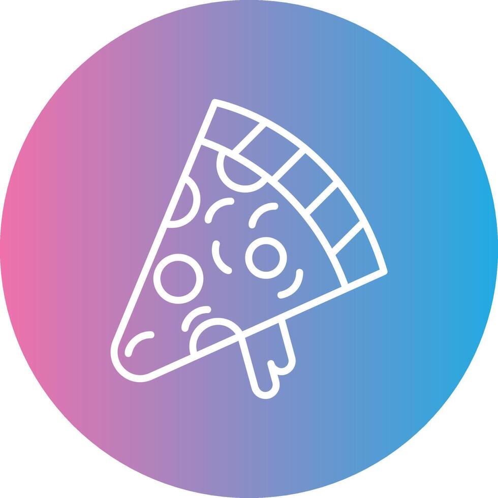 Pizza fetta linea pendenza cerchio icona vettore