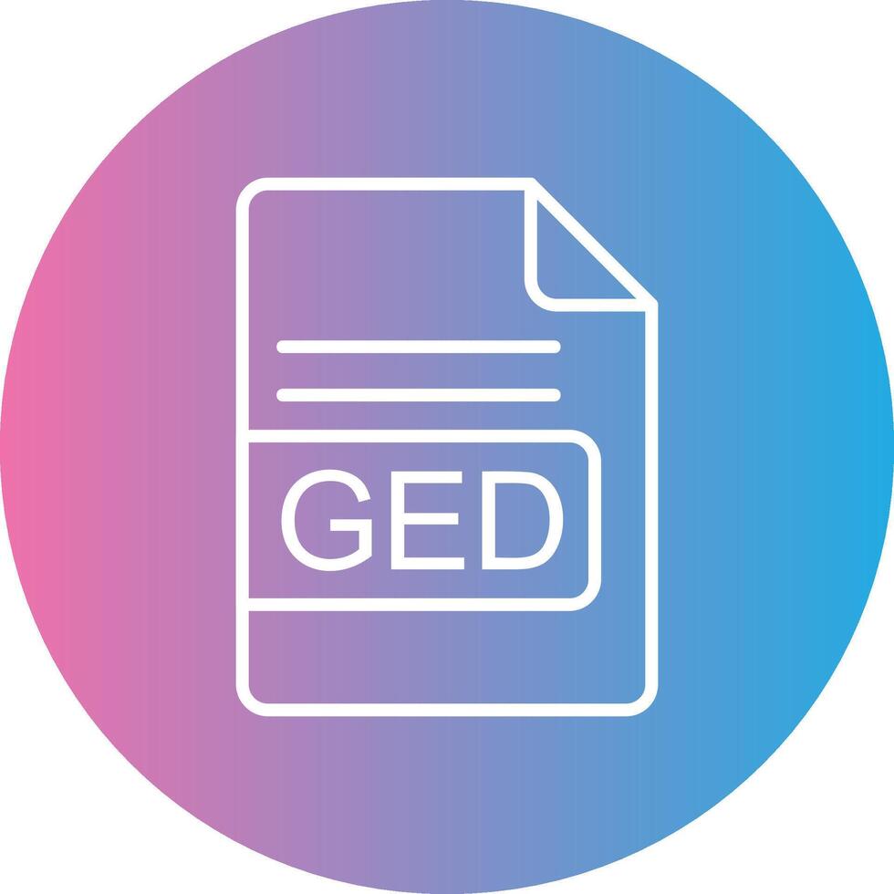 ged file formato linea pendenza cerchio icona vettore