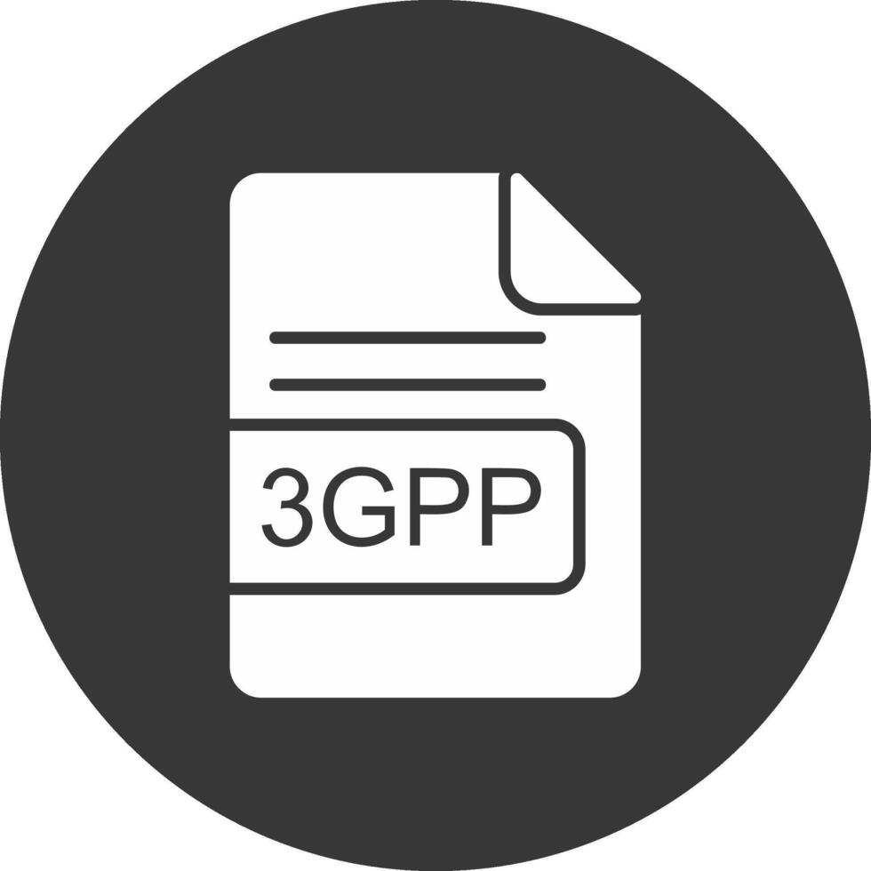 3gpp file formato glifo rovesciato icona vettore