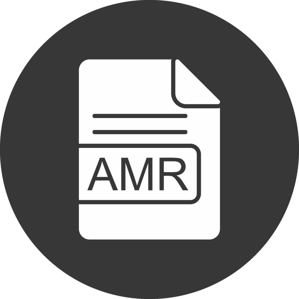 amr file formato glifo rovesciato icona vettore