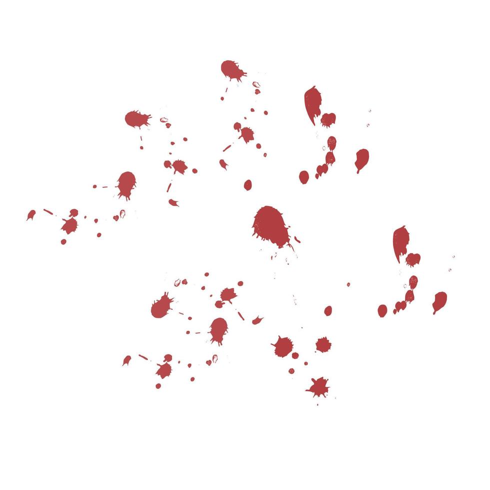 rosso sangue splatter arte illustrazione vettoriale sfondo bianco