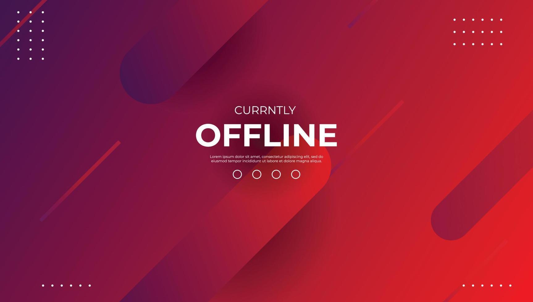 modello di vettore di sfondo banner twitch attualmente offline. sfondo geometrico liquido dal design moderno.