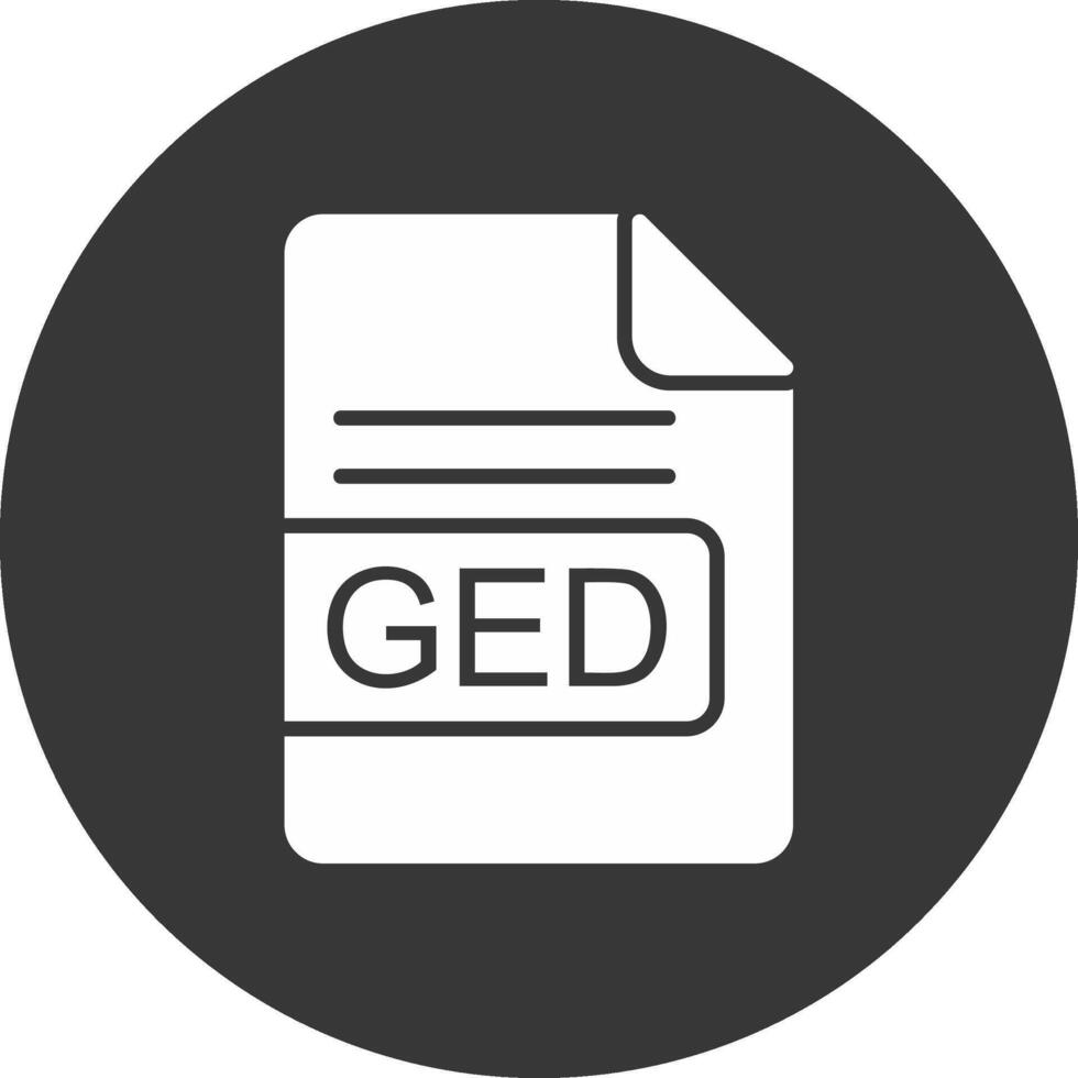 ged file formato glifo rovesciato icona vettore