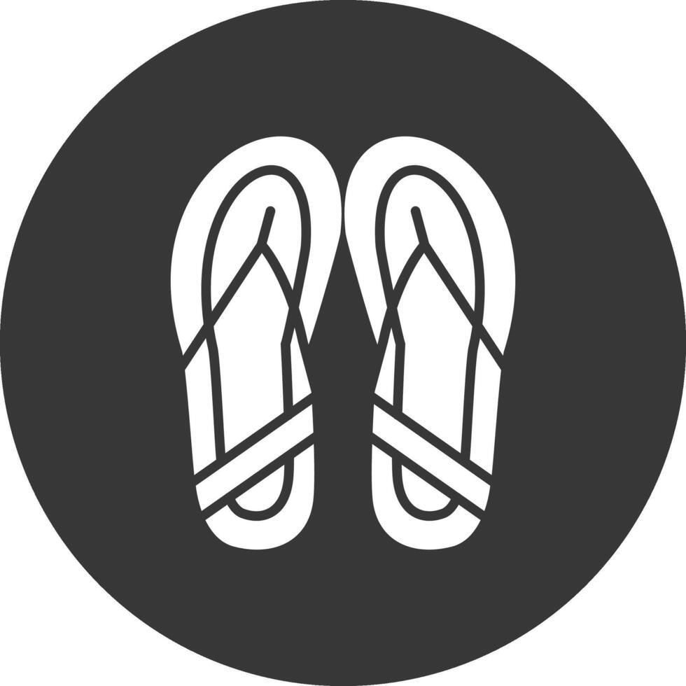 icona glifo invertito pantofole vettore