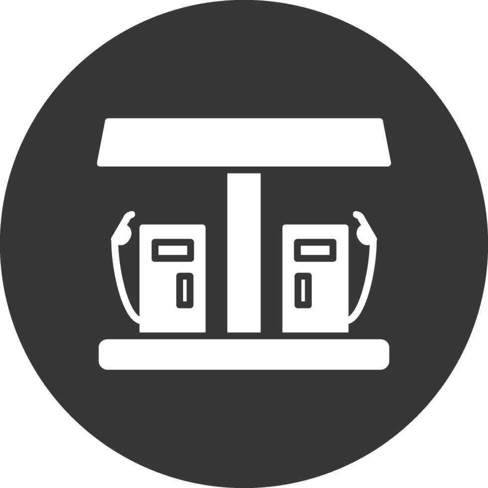 icona invertita del glifo della stazione di servizio vettore