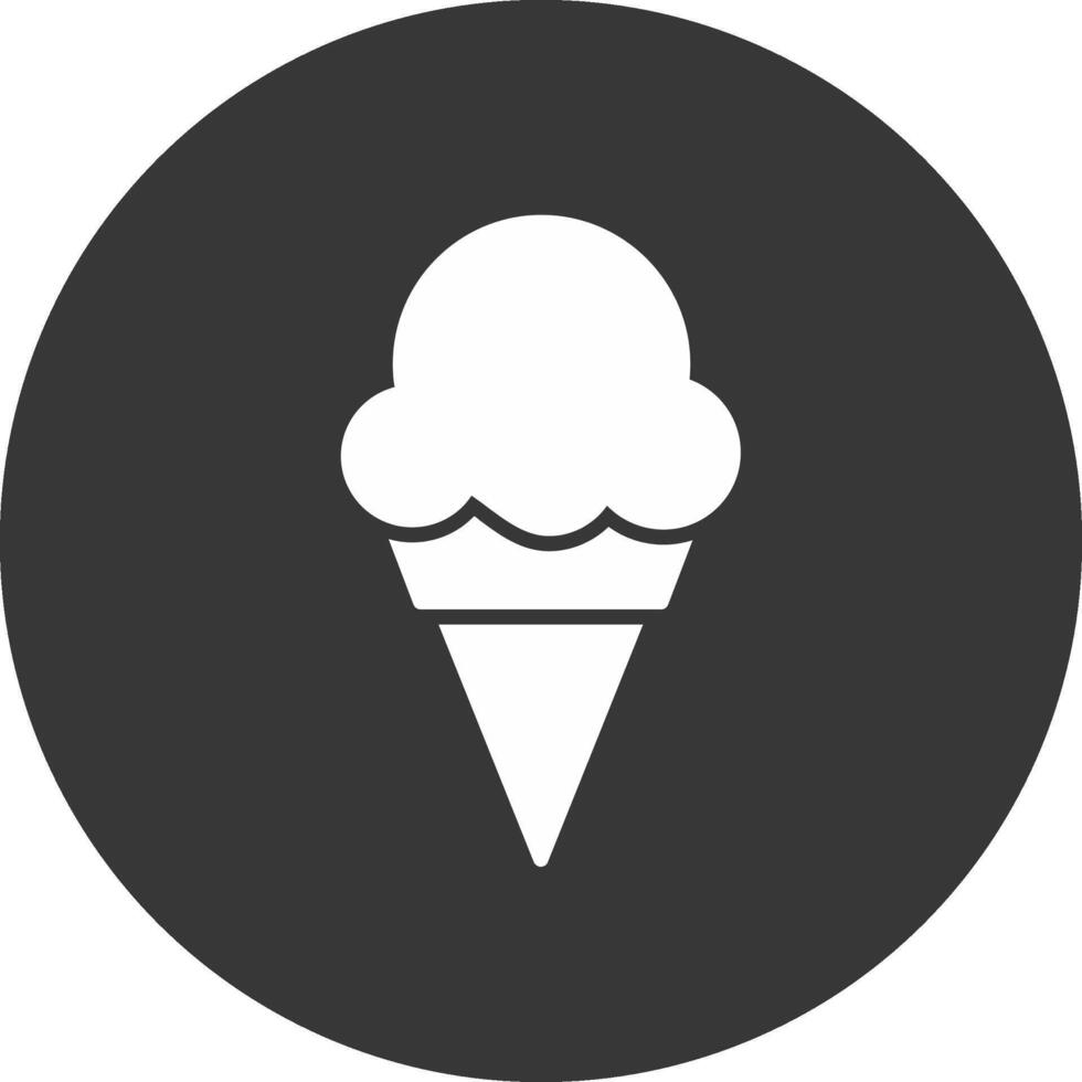 icona del glifo gelato invertito vettore