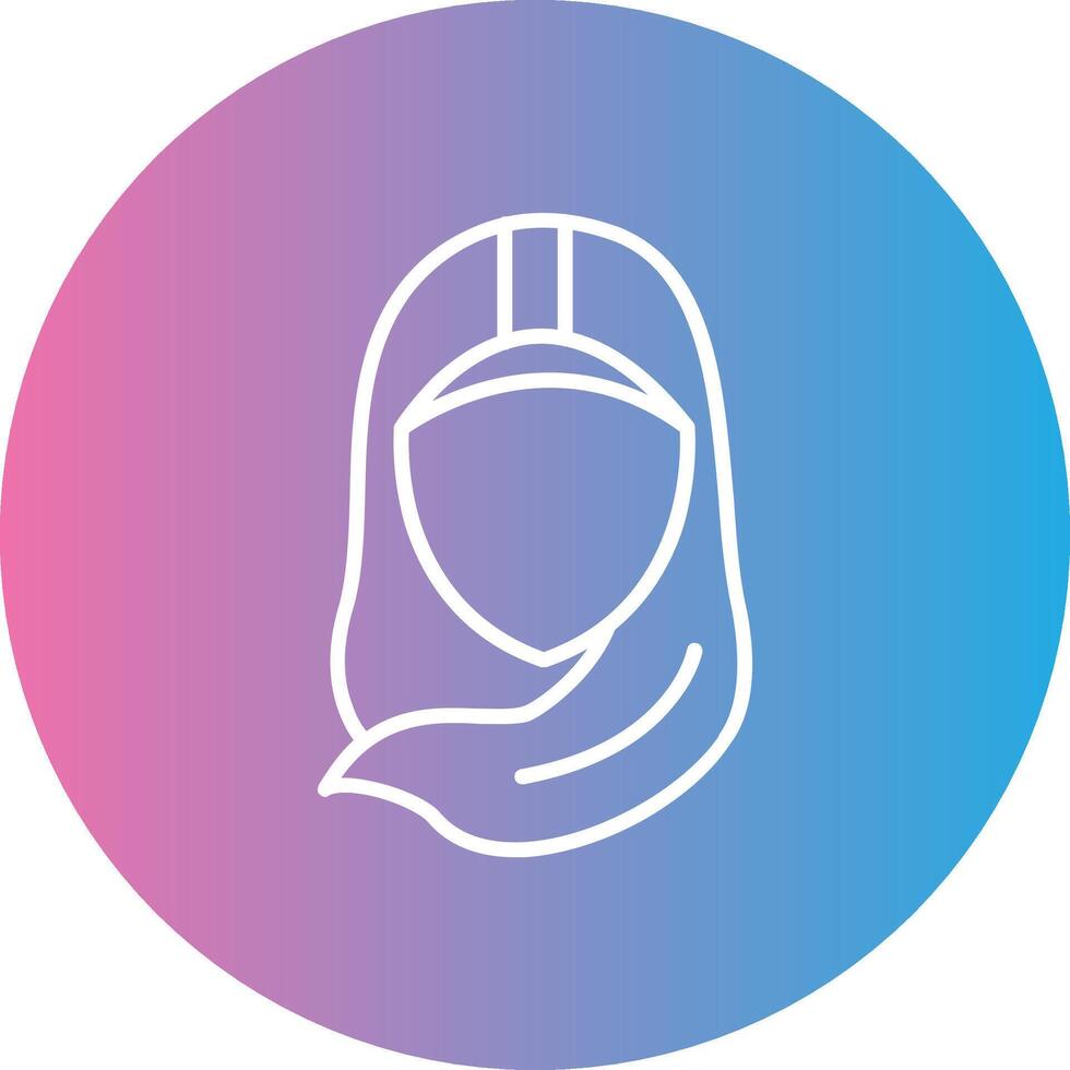 hijab linea pendenza cerchio icona vettore