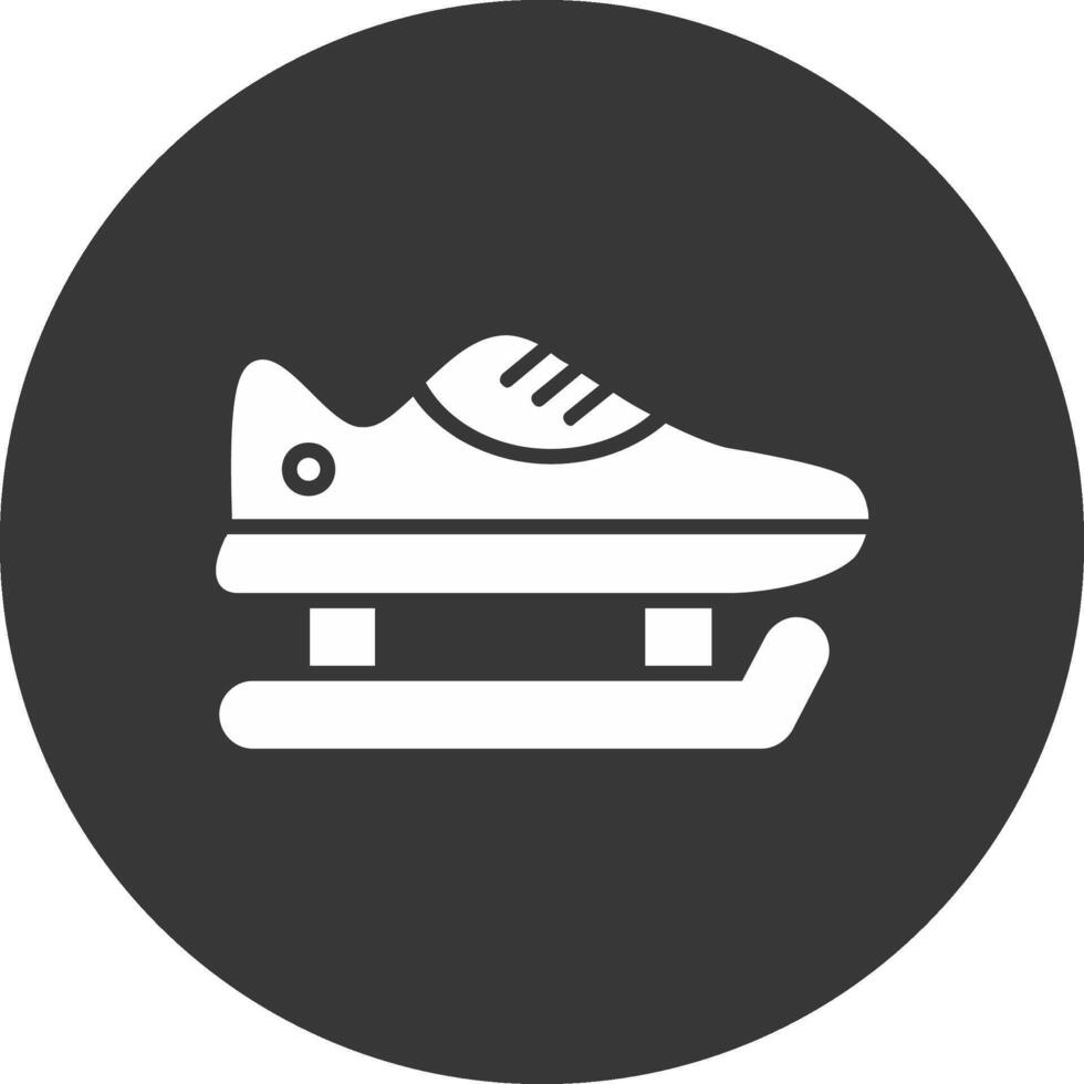 pattinare scarpe glifo rovesciato icona vettore