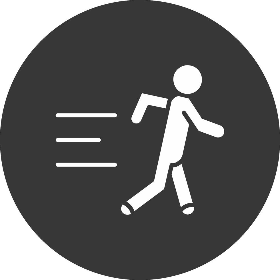 jogging glifo rovesciato icona vettore