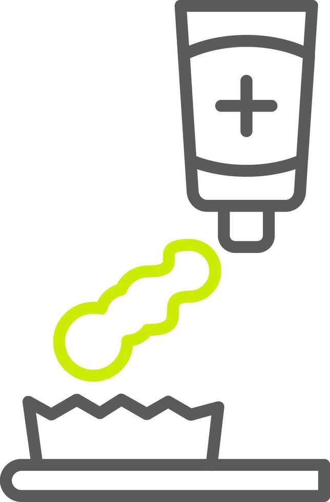 icona a due colori della linea di dentifricio vettore