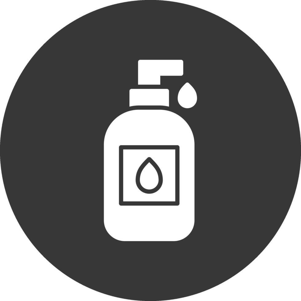 liquido sapone glifo rovesciato icona vettore