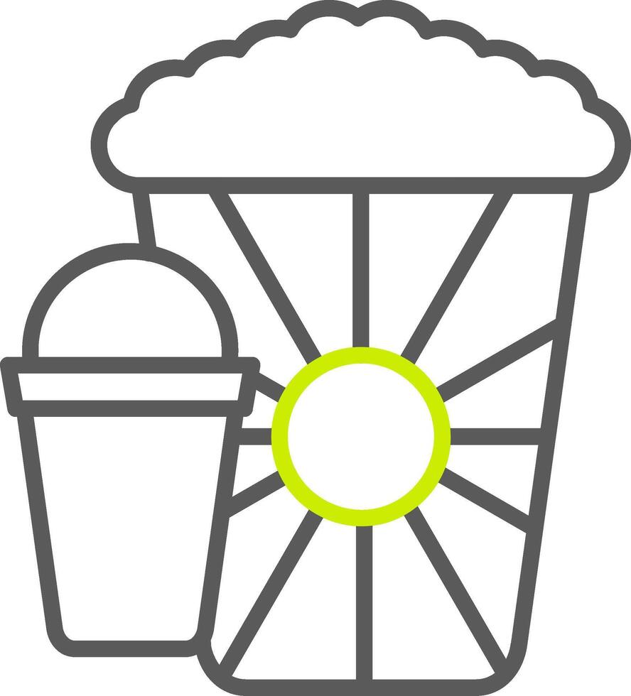 icona a due colori della linea di popcorn vettore