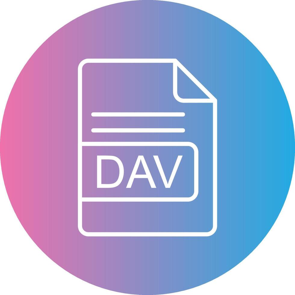 dav file formato linea pendenza cerchio icona vettore