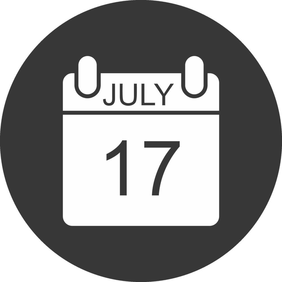 luglio glifo rovesciato icona vettore