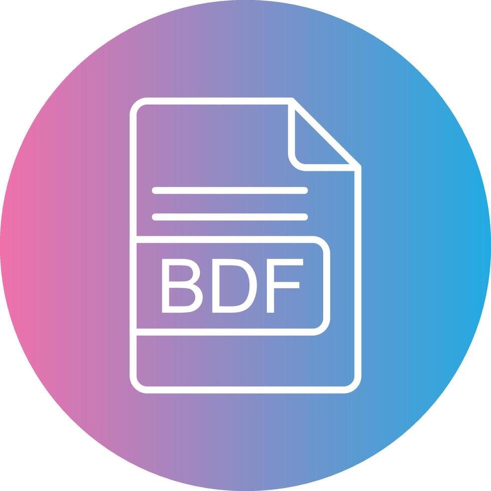 bdf file formato linea pendenza cerchio icona vettore