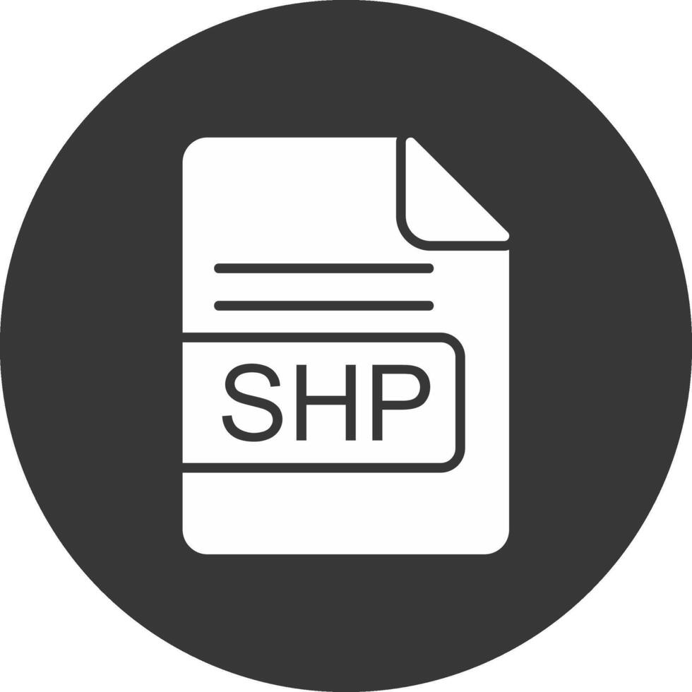 shp file formato glifo rovesciato icona vettore