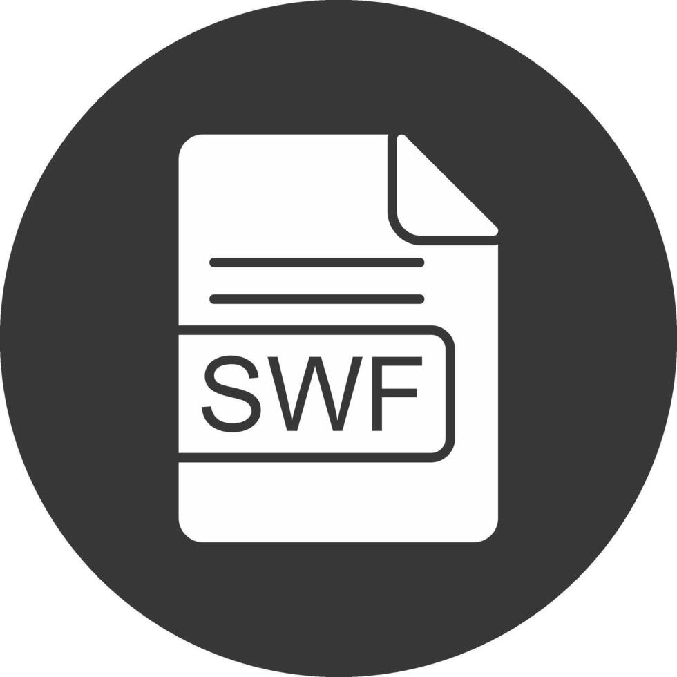 swf file formato glifo rovesciato icona vettore