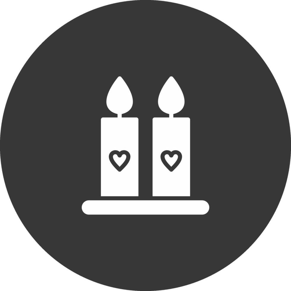 icona glifo invertito candele vettore