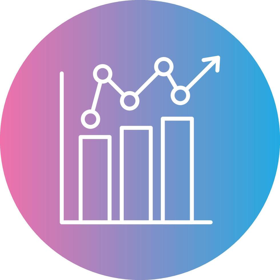 bar grafico linea pendenza cerchio icona vettore