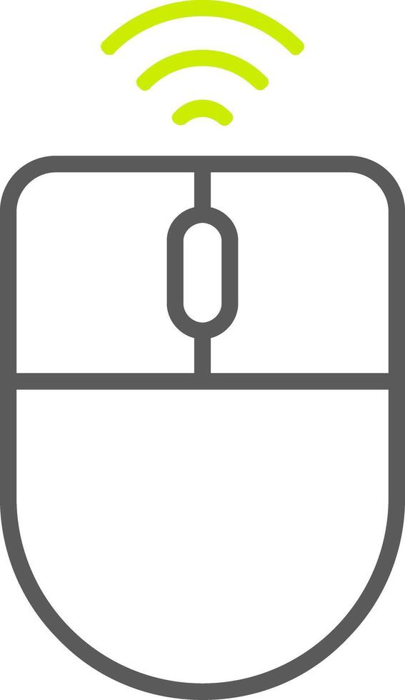 icona a due colori della linea del mouse wireless vettore