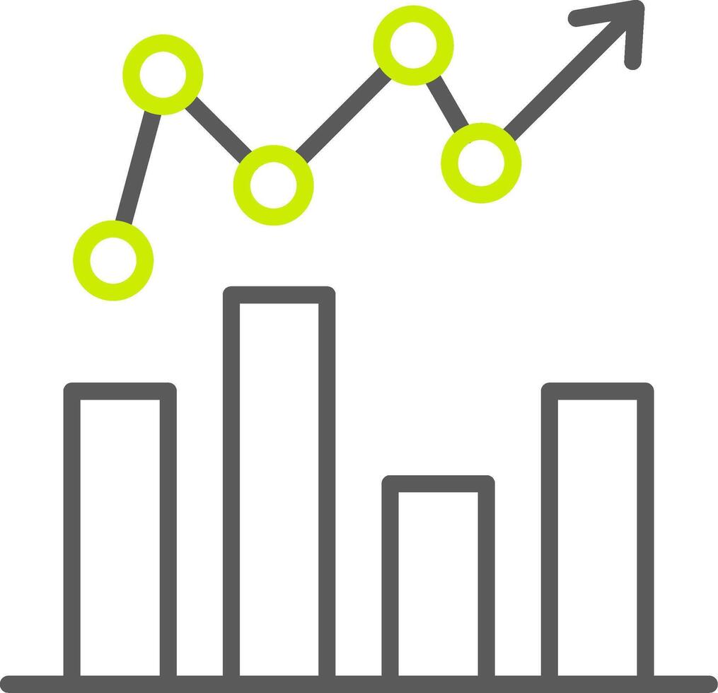 icona a due colori della linea del grafico a barre vettore