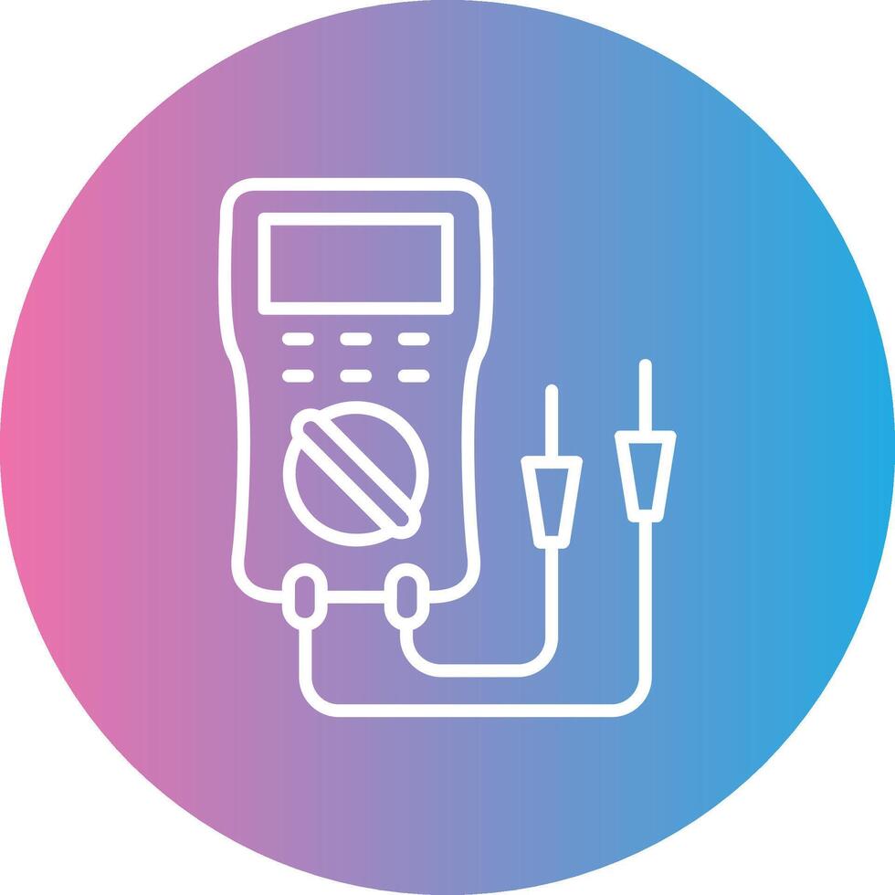 multimetro linea pendenza cerchio icona vettore