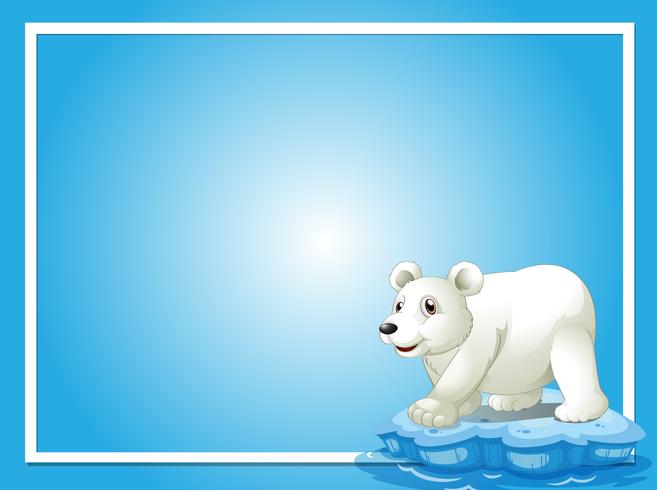 Modello di cornice con simpatico orso polare vettore