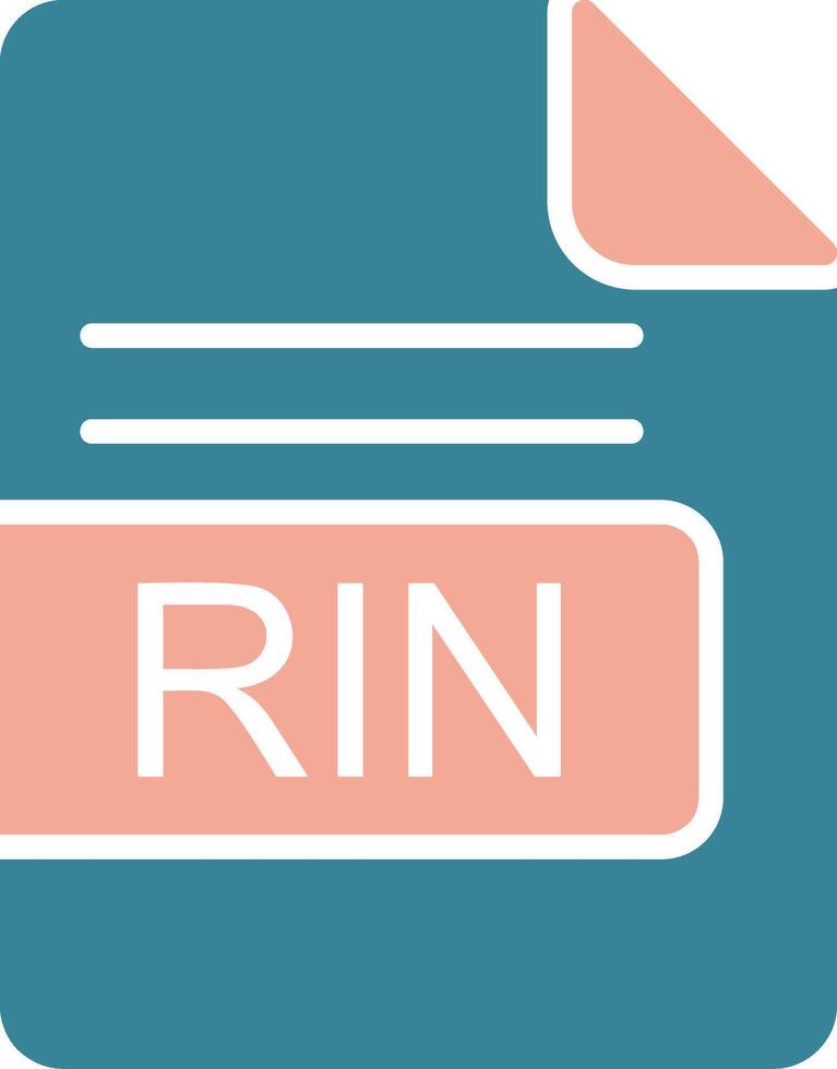 rin file formato glifo Due colore icona vettore