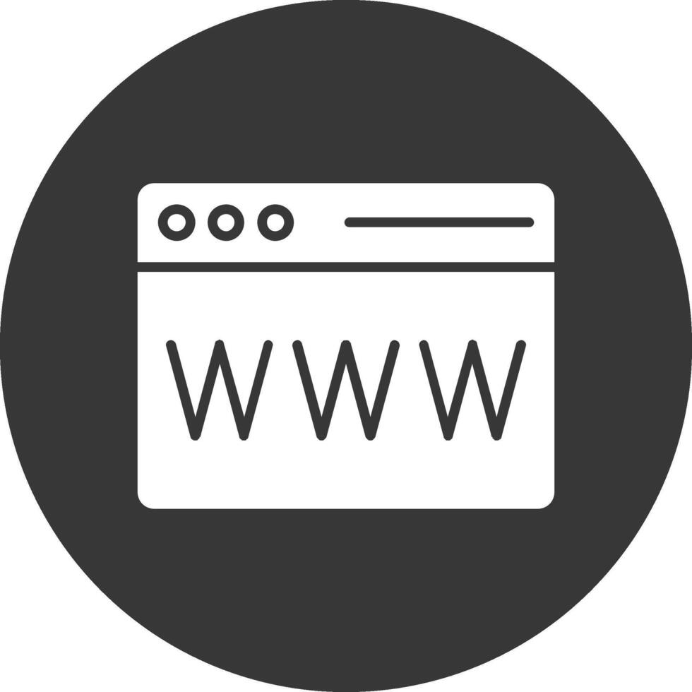 icona glifo del sito web invertito vettore