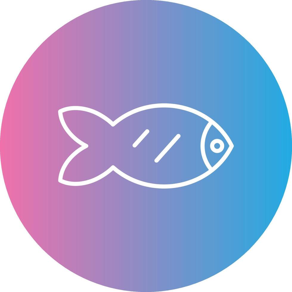 pesce linea pendenza cerchio icona vettore