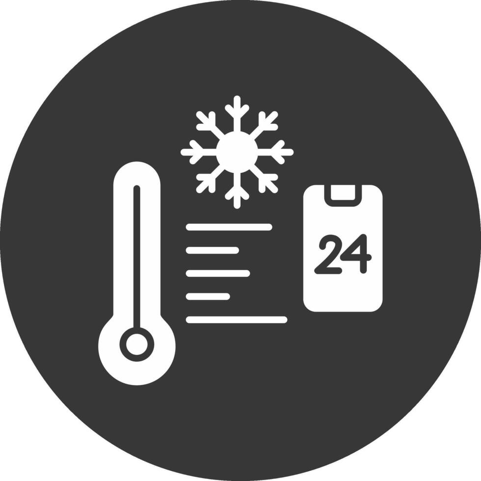 temperatura controllo glifo rovesciato icona vettore