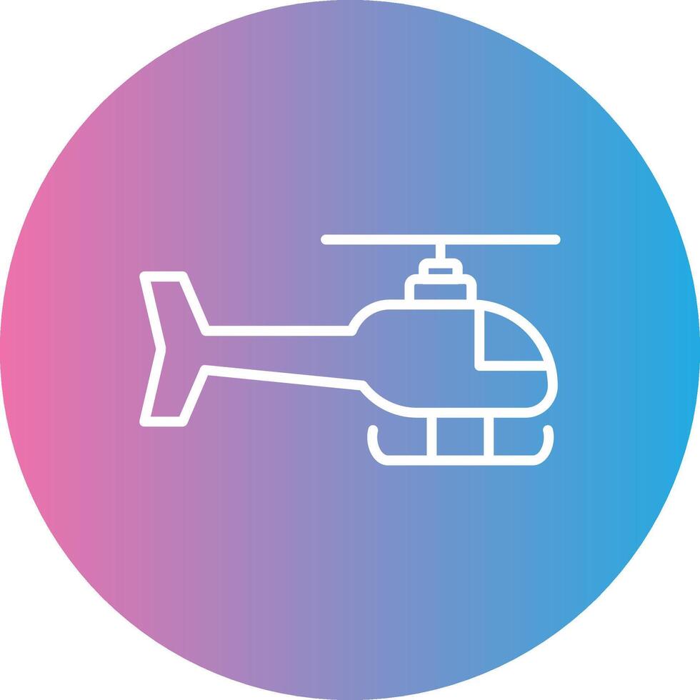 elicottero linea pendenza cerchio icona vettore