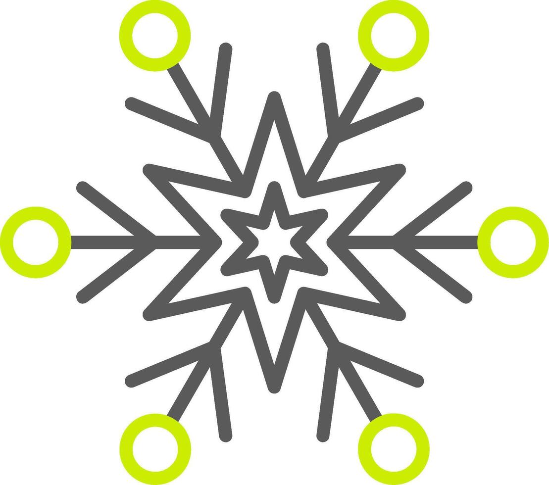icona a due colori della linea del fiocco di neve vettore
