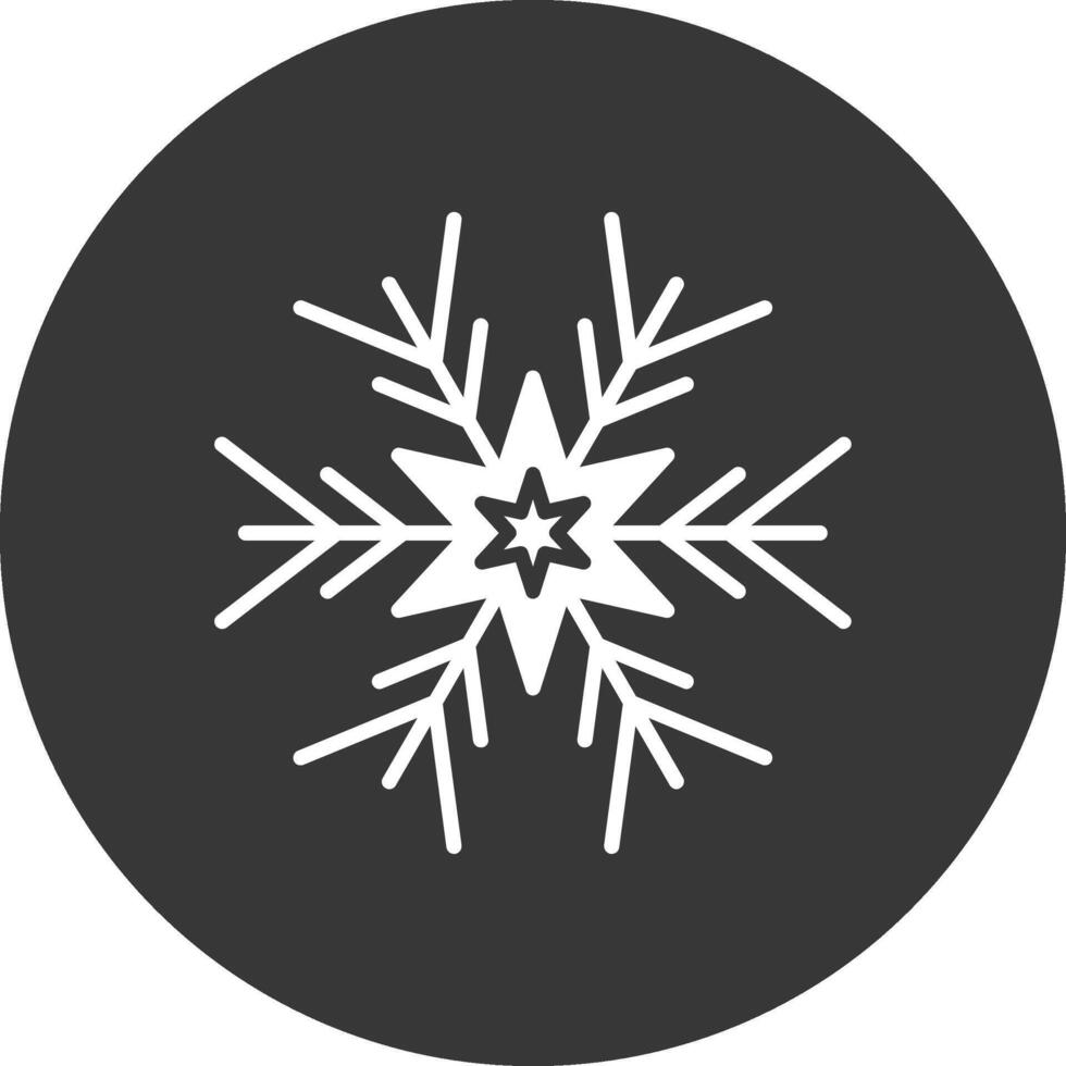 fiocco di neve glifo rovesciato icona vettore