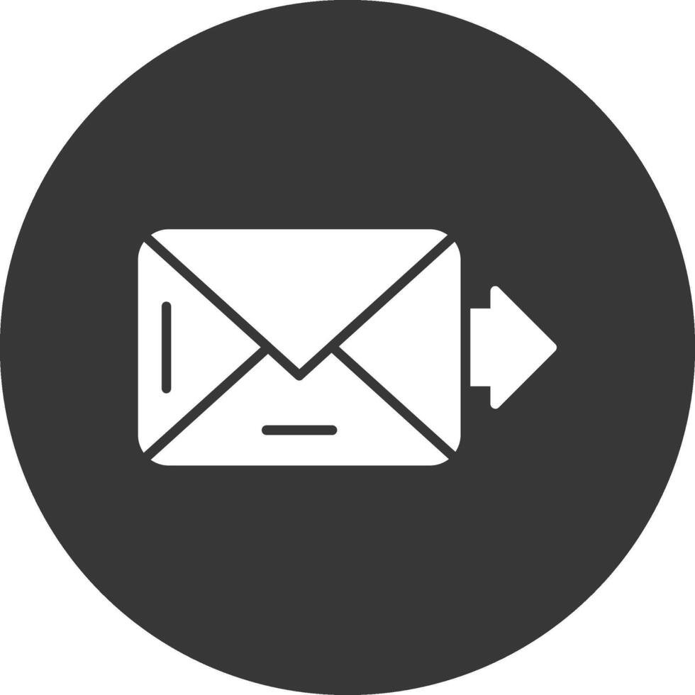 e-mail icona glifo invertito vettore